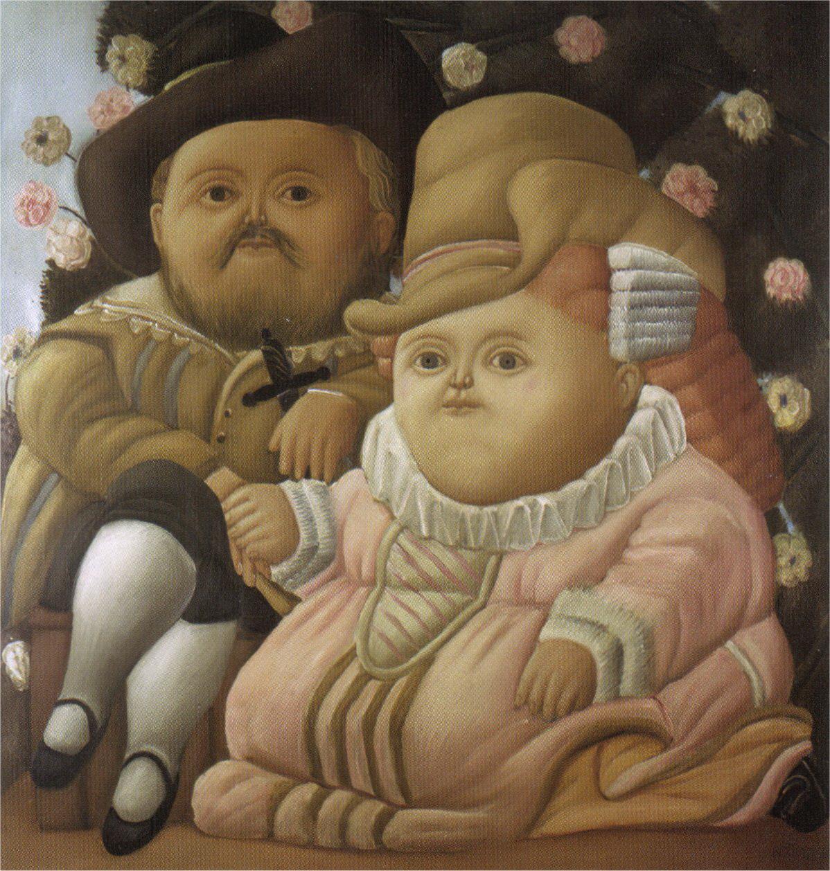 Rubens and His Wife Fernando Botero Oil Paintings